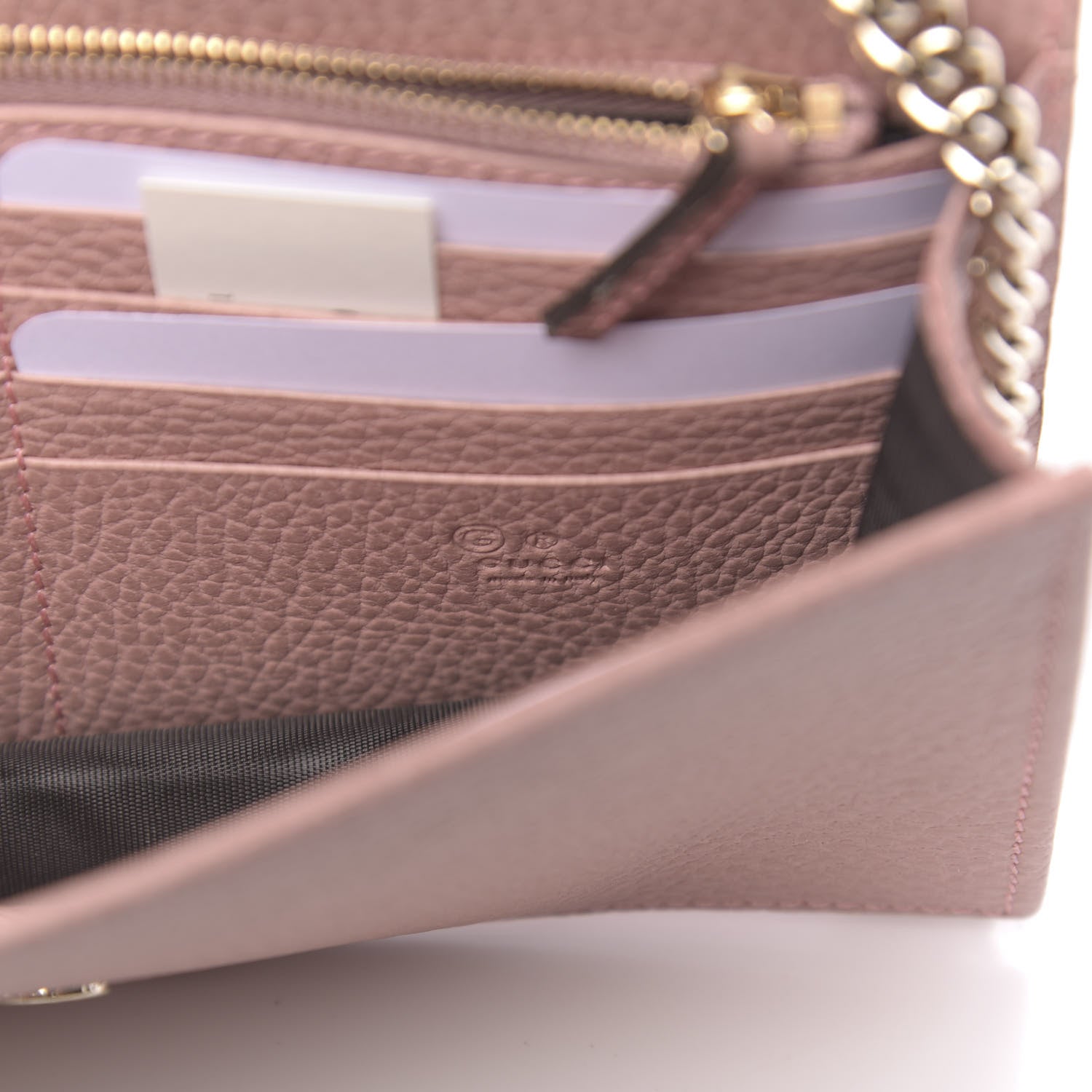 Gucci Dollar Calfskin Interlocking G Chain Wallet Soft Pink 5 of 10