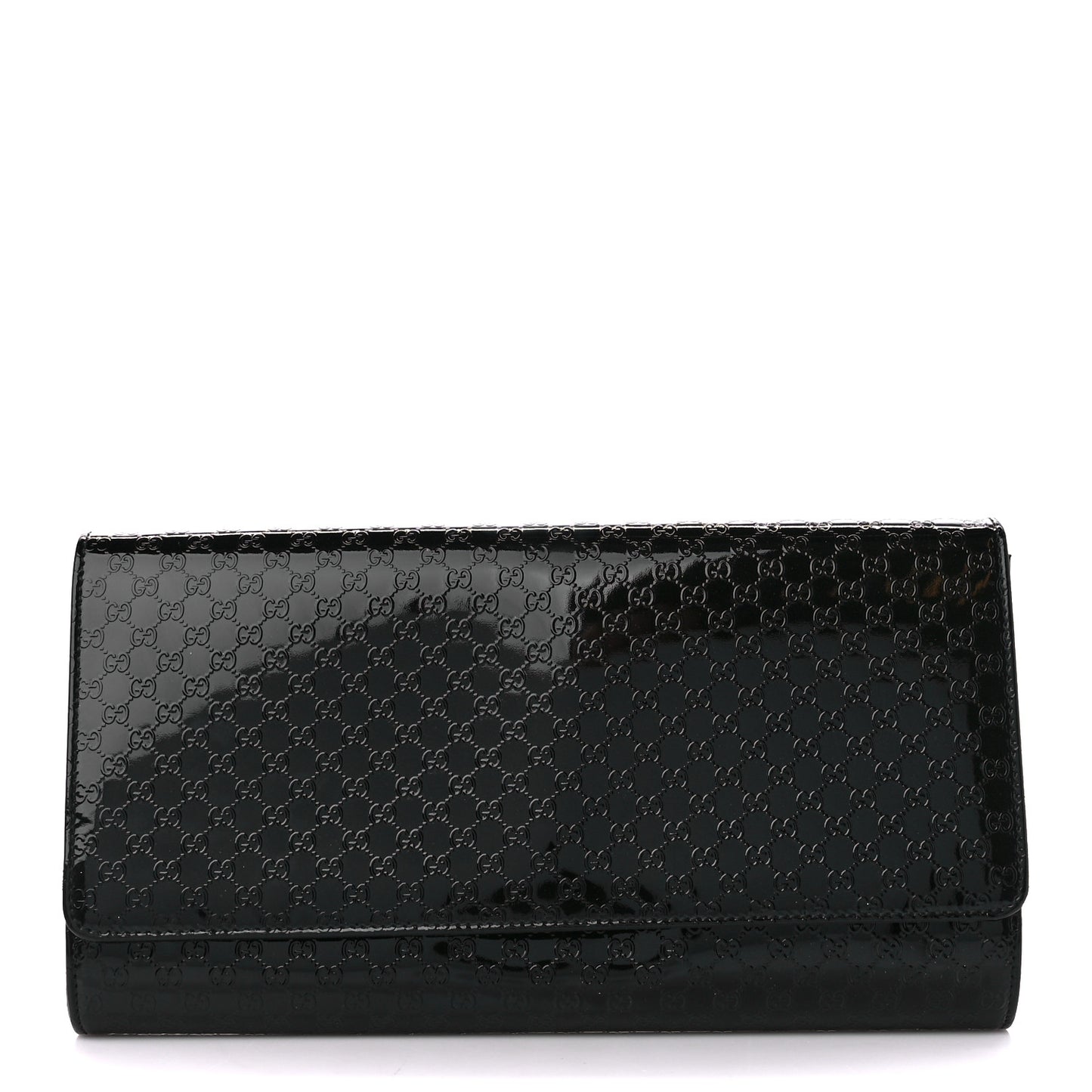 Patent Microguccissima Small Broadway Clutch Black