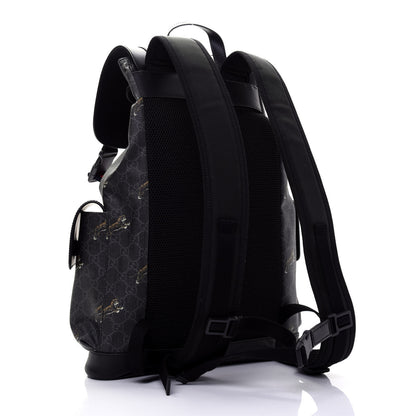Gucci GG Supreme Monogram Tigers Double Buckle Backpack Black Multicolor 2 of 17