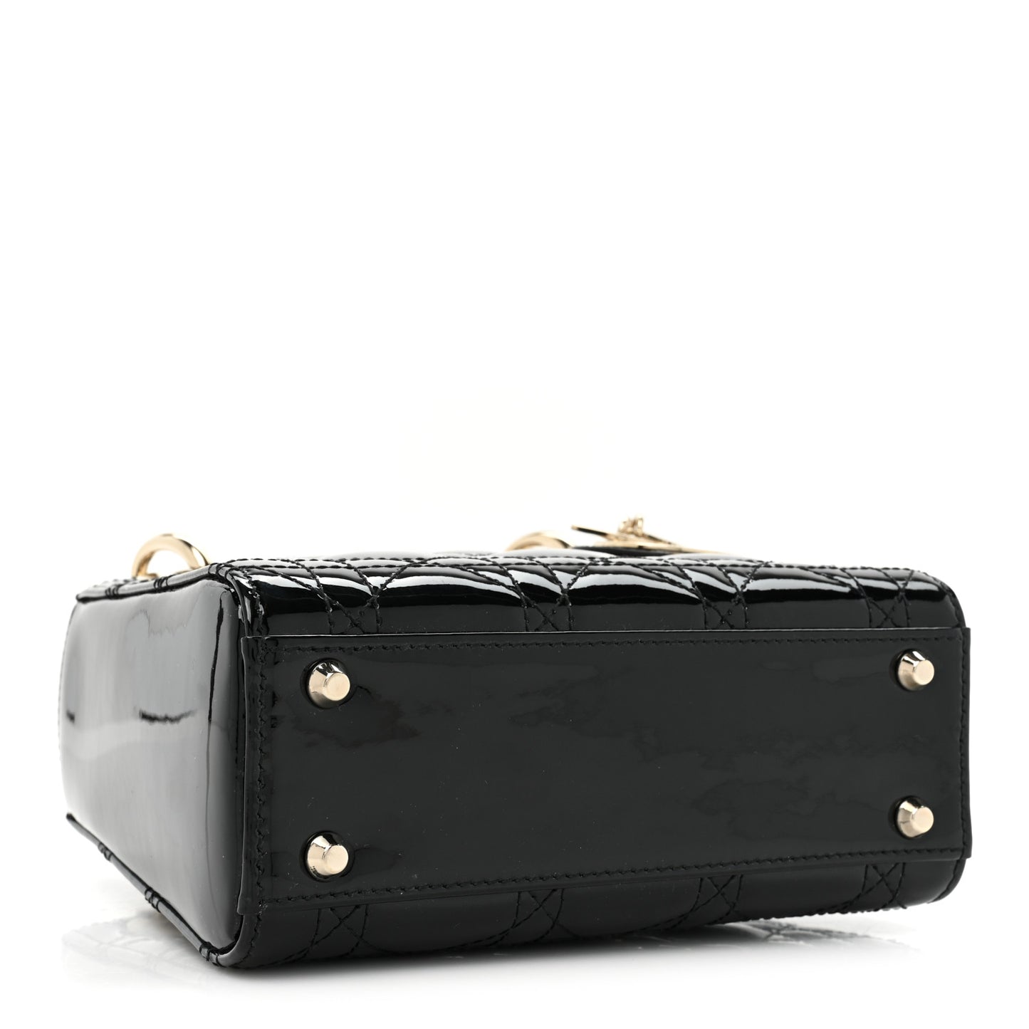 Patent Cannage Mini Lady Dior Black