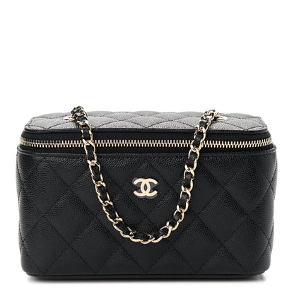 Chanel Caviar Quilted Small Vanity Case With Chain Black 1 of 9