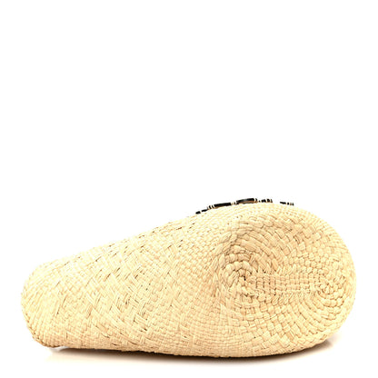 Loewe Calfskin Raffia Paulas Ibiza Small Anagram Basket Tote Bag Natural Tan Natural Tan 4 of 10