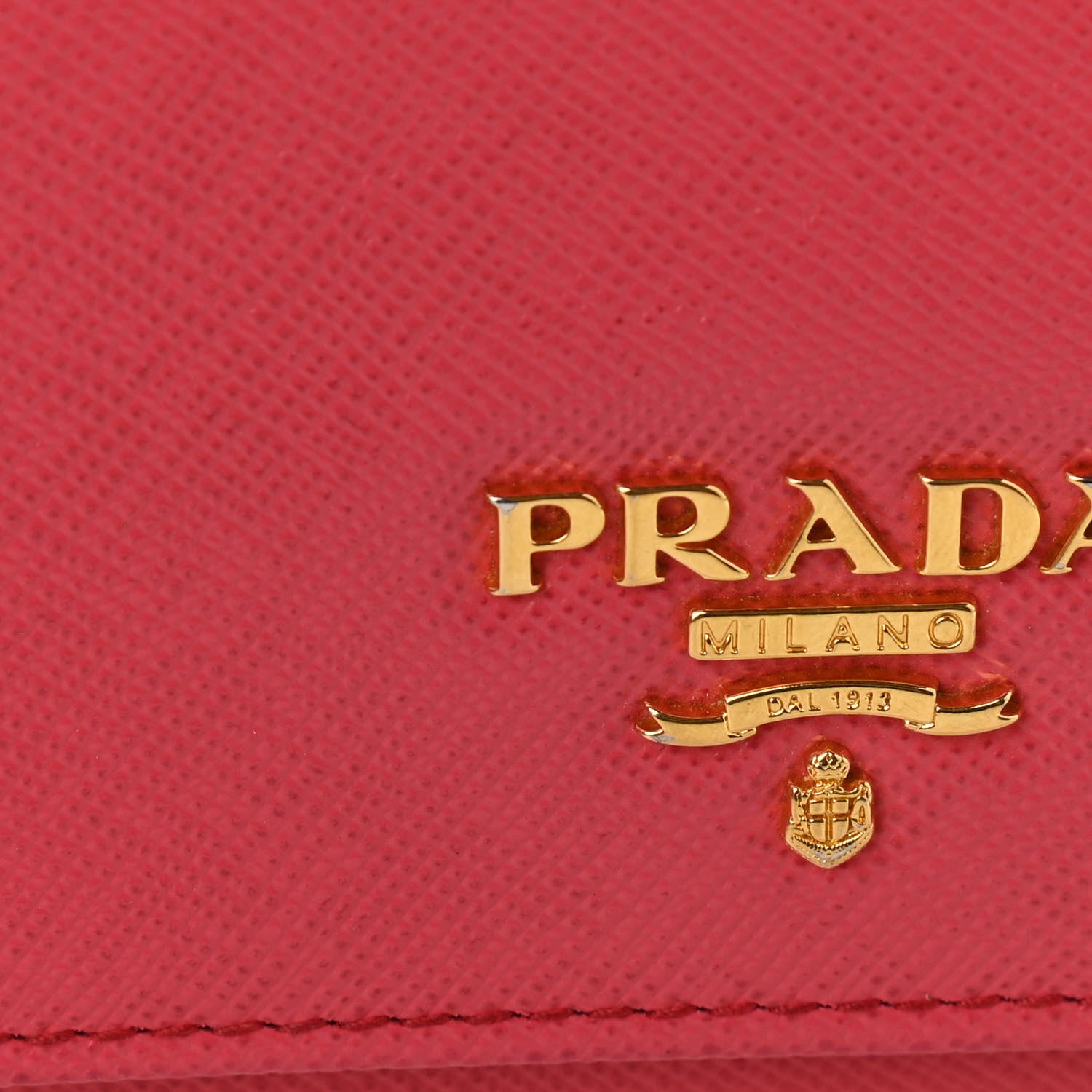 Prada Saffiano Metal Oro Chain Wallet Peonia 12 of 12