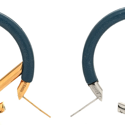 Fendi Nappa F is Fendi Hoop Earrings Blue 3 of 7