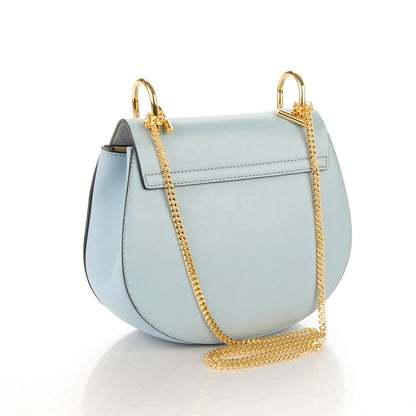 Chloe Suede Smooth Calfskin Drew Shoulder Bag Cloudy Blue 3 of 8