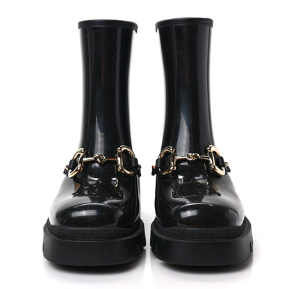 Gucci Rubber Womens Horsebit Ankle Boots 38 Black 2 of 8