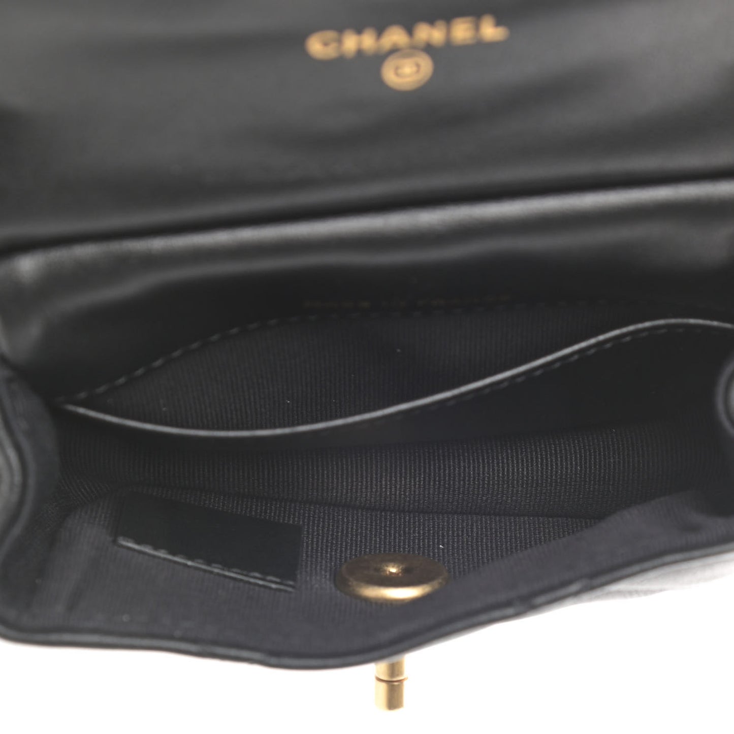 Calfskin Quilted Lady Handle Clutch With Chain Black