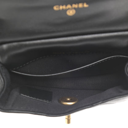Chanel Calfskin Quilted Lady Handle Clutch With Chain Black 4 of 4
