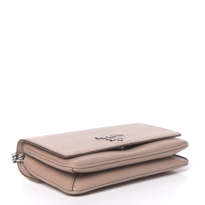 Prada Saffiano Soft Calfskin Chain Crossbody Bag Cipria 4 of 10