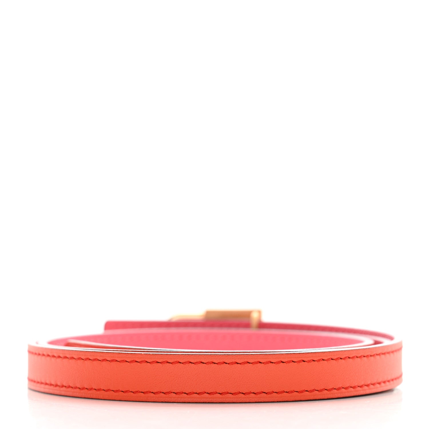 Hermes Swift Epsom 13mm Romance Belt 80 32 Orange Poppy Rose Azalee 2 of 6