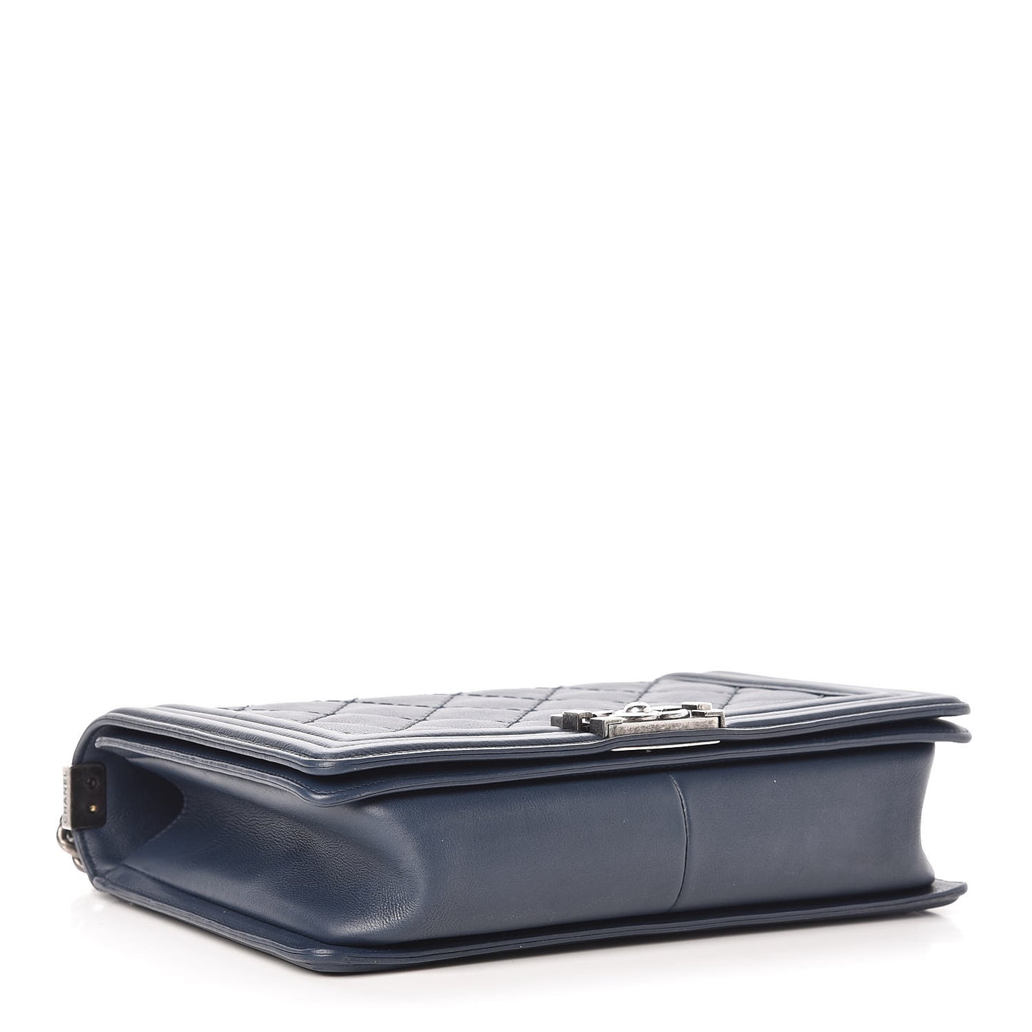 Calfskin Double Stitch New Medium Boy Flap Marine