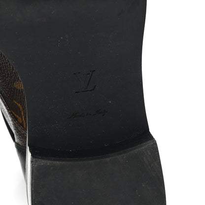 Louis Vuitton Calfskin Monogram Wonderland Flat Ranger Boots 38 Black 7 of 10