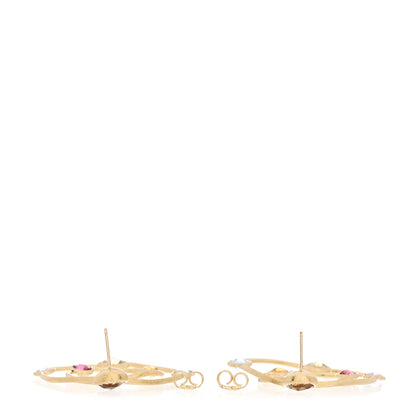 Marco Bicego 18K Yellow Gold Multi Gemstone Jaipur Color Drop Hoop Earrings 3 of 4