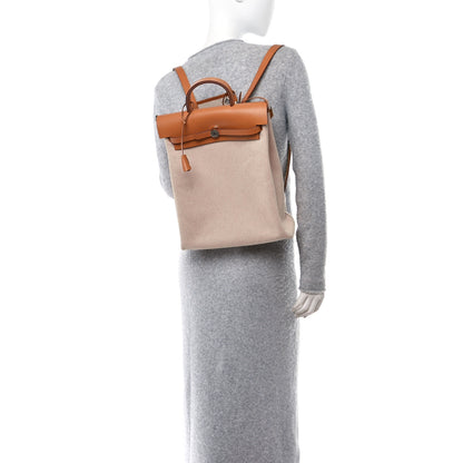 Hermes Vache Hunter Criss Viking Herbag a Dos Retourne Backpack Ecru Beige Naturel 2 of 12