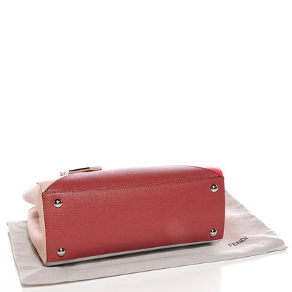 Fendi Vitello Elite Calfskin Colorblock Petite 2Jours Tote Argento Plaster 4 of 11
