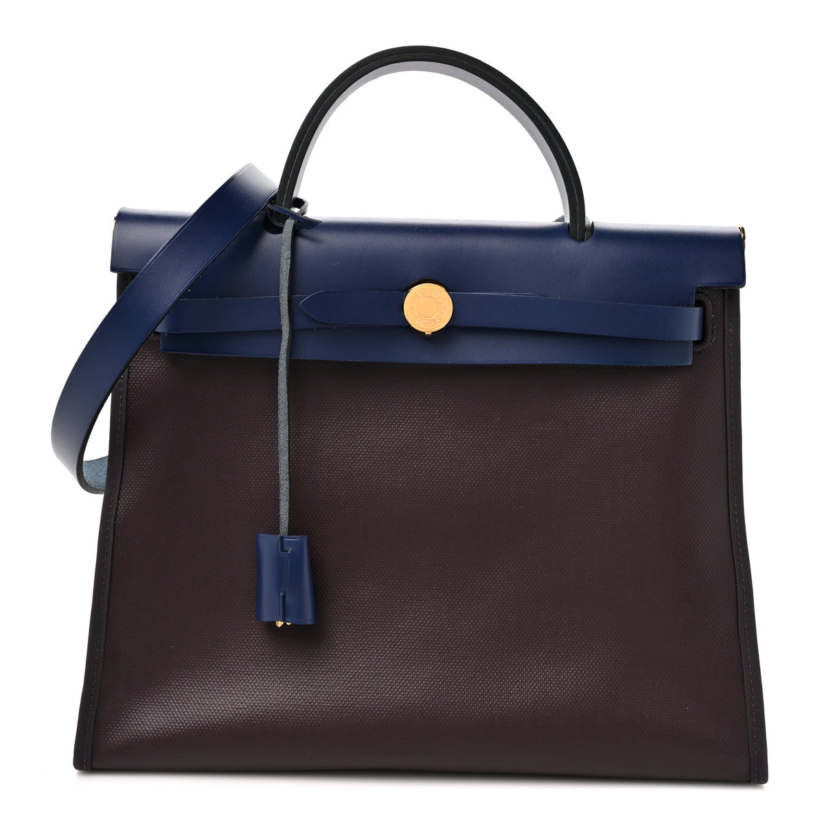 Toile H Berline Vache Hunter Herbag Zip PM 31 Cassis Ecru Black Bleu Saphir