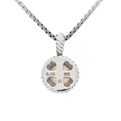 David Yurman Sterling Silver Diamond Cultured Pearl 8mm Cerise Pendant Necklace 5 of 5