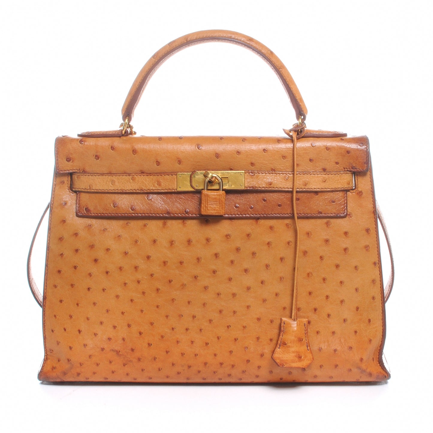 Ostrich Kelly Retourne 32 Gold