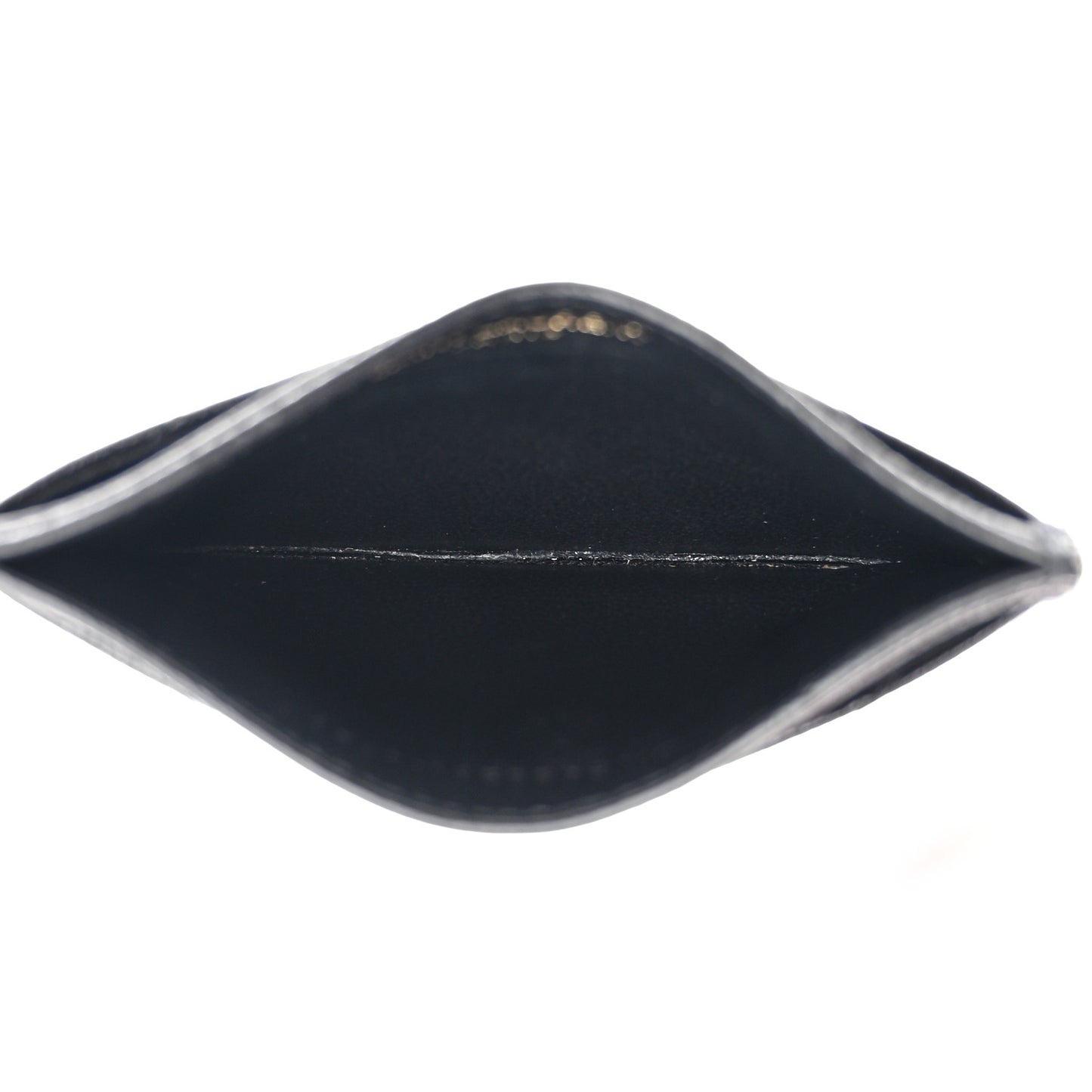 Grain De Poudre Matelasse Chevron Monogram Credit Card Case Black