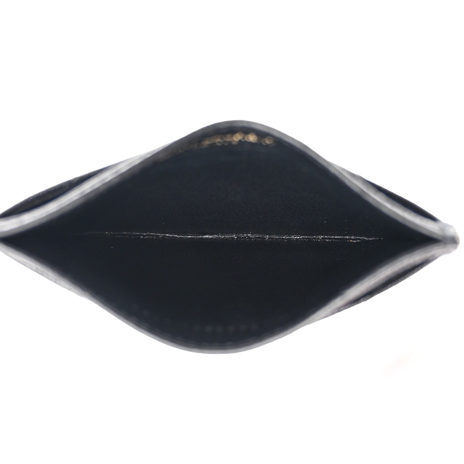 Saint Laurent Grain De Poudre Matelasse Chevron Monogram Credit Card Case Black 5 of 8