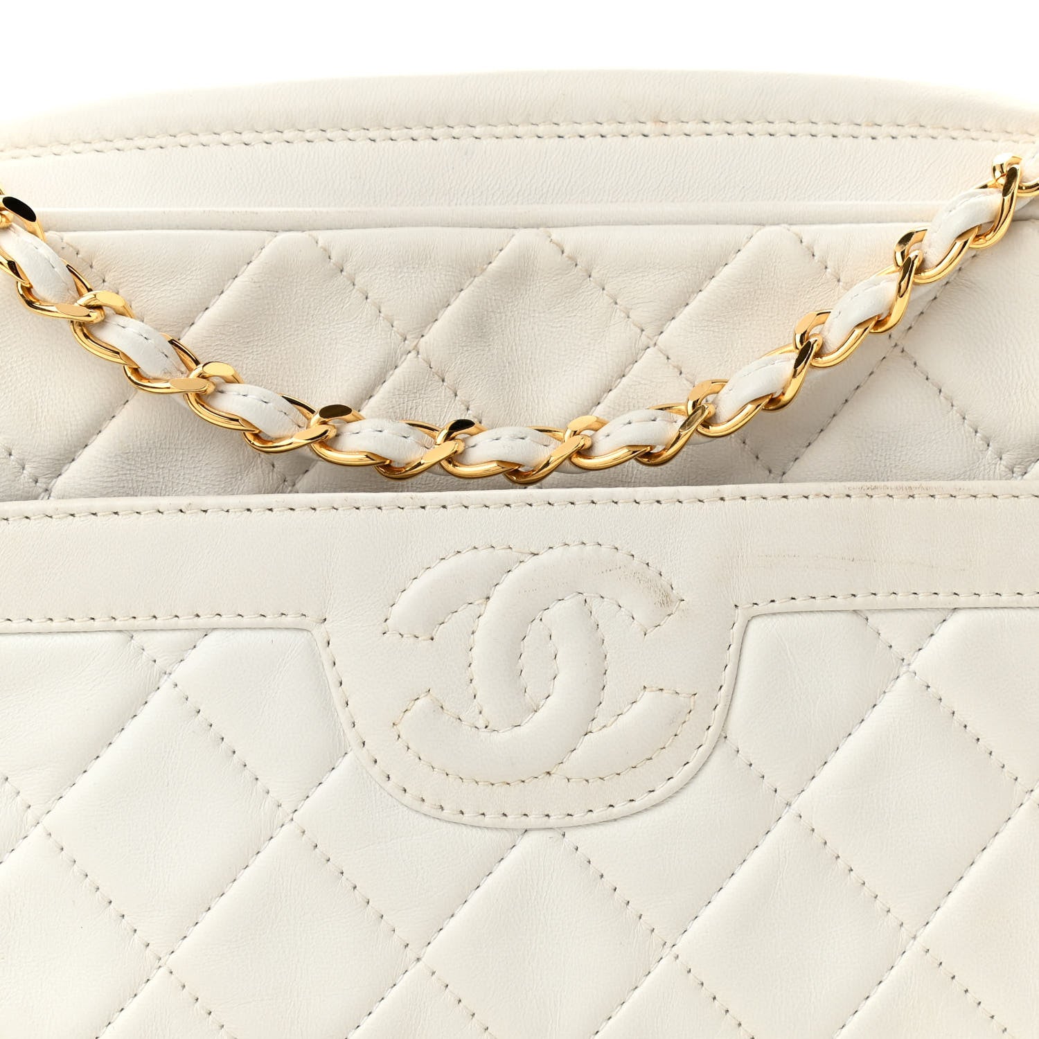 Chanel Lambskin Quilted Tassel Camera Case White 9 of 11