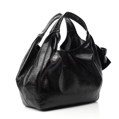 Valentino Garavani Crinkled Canvas Small Nuage Bow Hobo Black 3 of 10