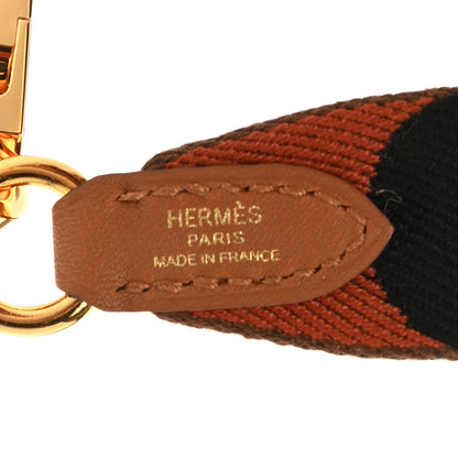 Hermes Toile Swift 25mm Sangle Flipperball Shoulder Strap Noisette Cuivre Gold 3 of 5