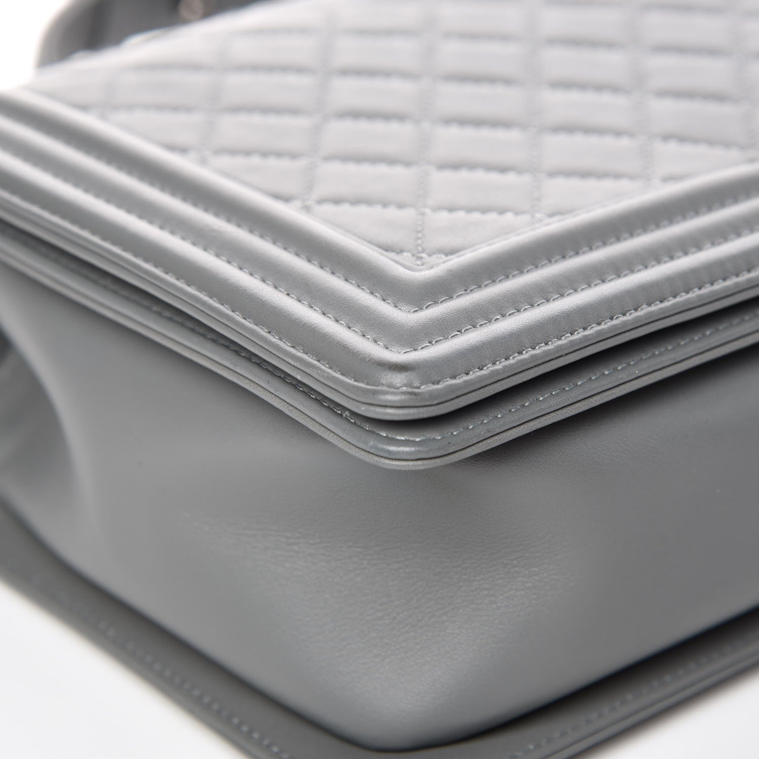Chanel Calfskin Quilted New Medium Boy Flap Grey 9 of 13