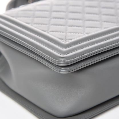 Chanel Calfskin Quilted New Medium Boy Flap Grey 9 of 13