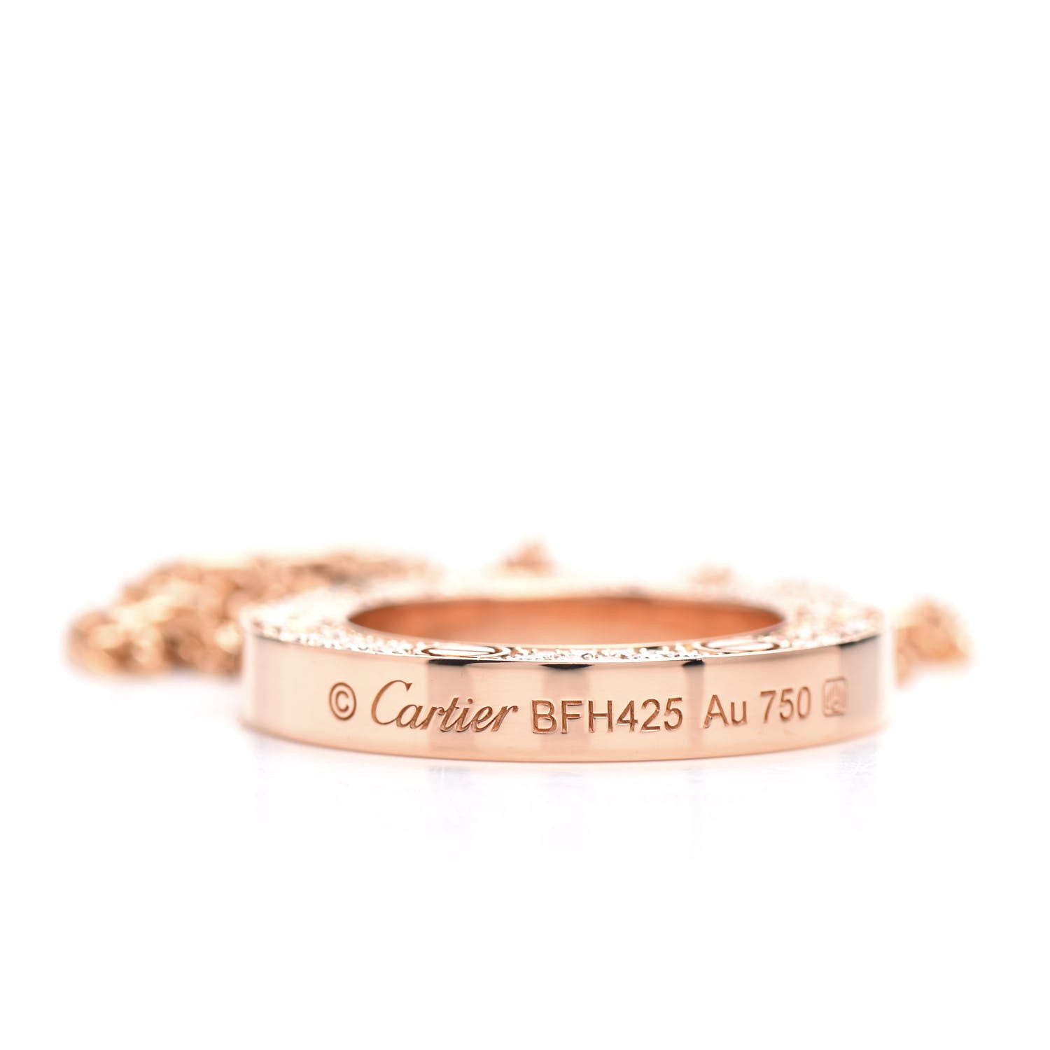 Cartier 18K Pink Gold Diamond LOVE Paved Necklace 4 of 4