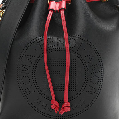 Fendi Vitello Grace F is Fendi Stamp Patch Perforated Small Mon Tresor Bucket Bag Black 7 of 9