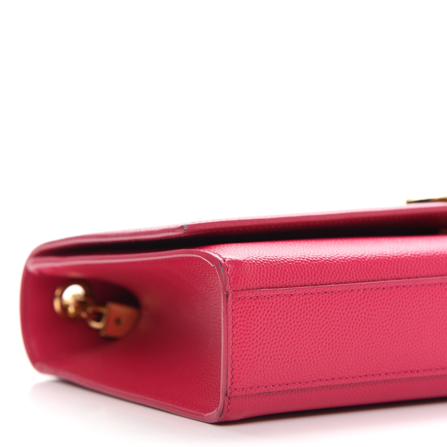 Saint Laurent Grain De Poudre Medium Monogram Kate Satchel Lipstick Fuchsia 7 of 9