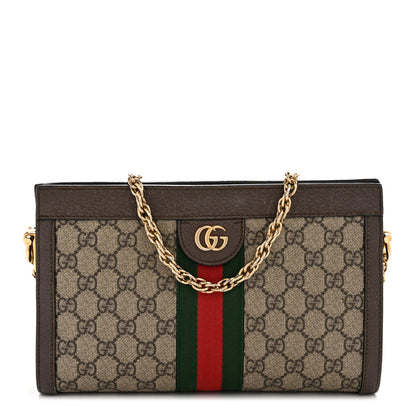 Gucci GG Supreme Monogram Web Small Ophidia Chain Shoulder Bag Brown 1 of 13