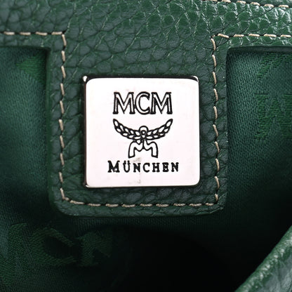 MCM Grained Calfskin Hobo Green 6 of 10