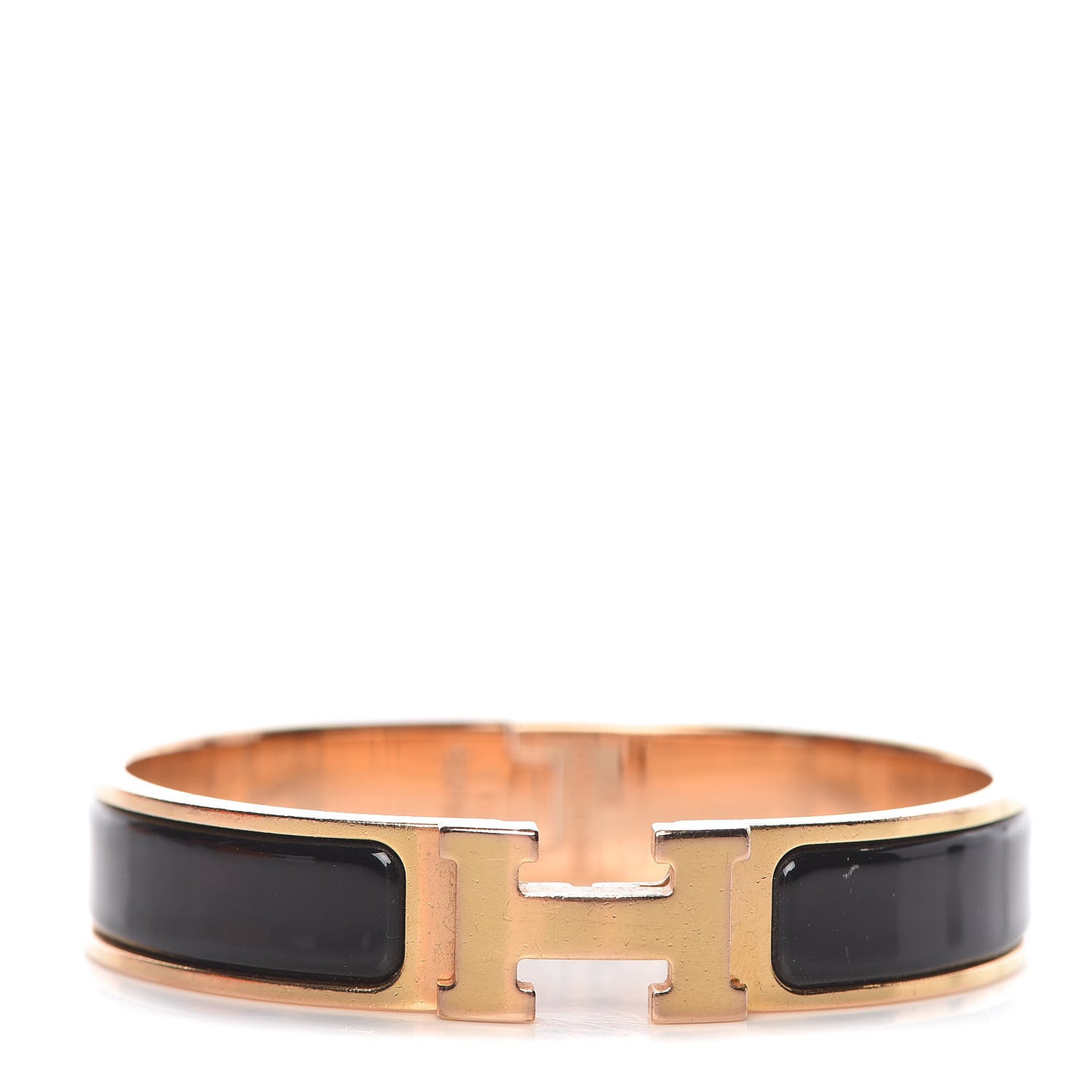 Enamel Narrow Clic Clac H Bracelet PM Black