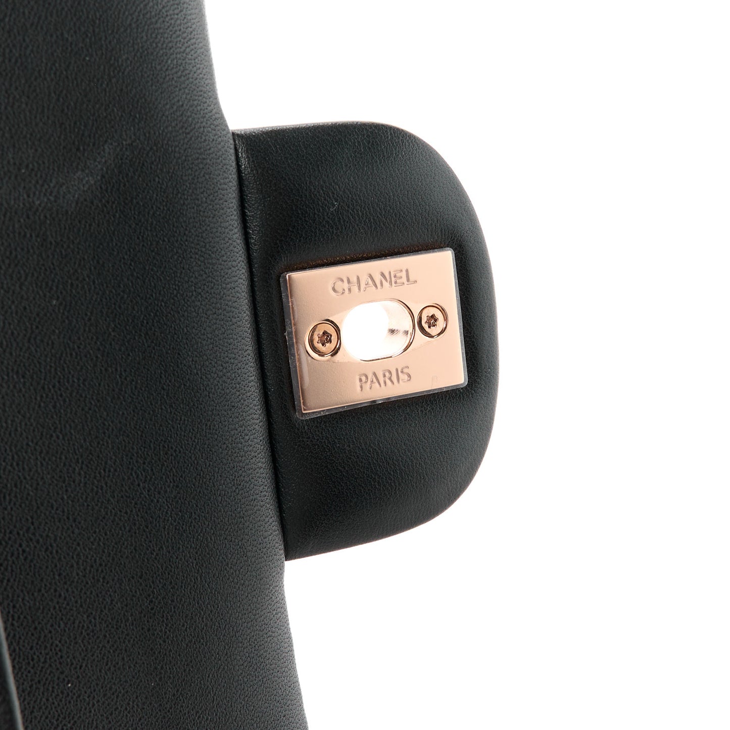 Lambskin Quilted Medium Double Flap Black