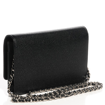 Chanel Caviar Timeless CC Wallet on Chain WOC Black 3 of 9