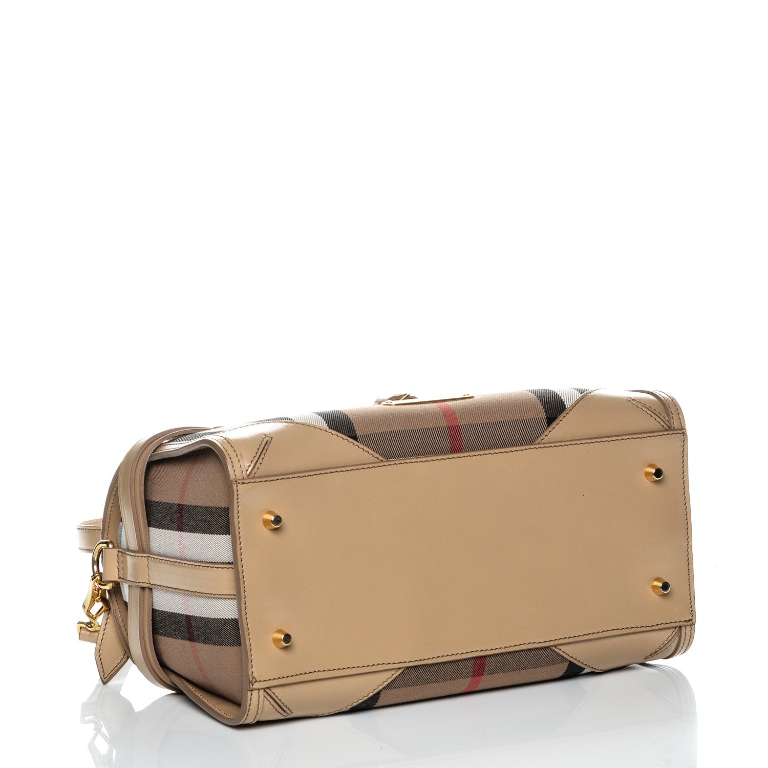 Burberry House Check Bridle Calfskin Medium Alchester Bowling Bag Trench 4 of 8