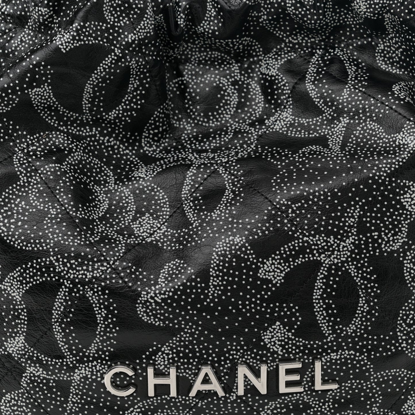 Printed Calfskin Quilted Chanel 22 Black