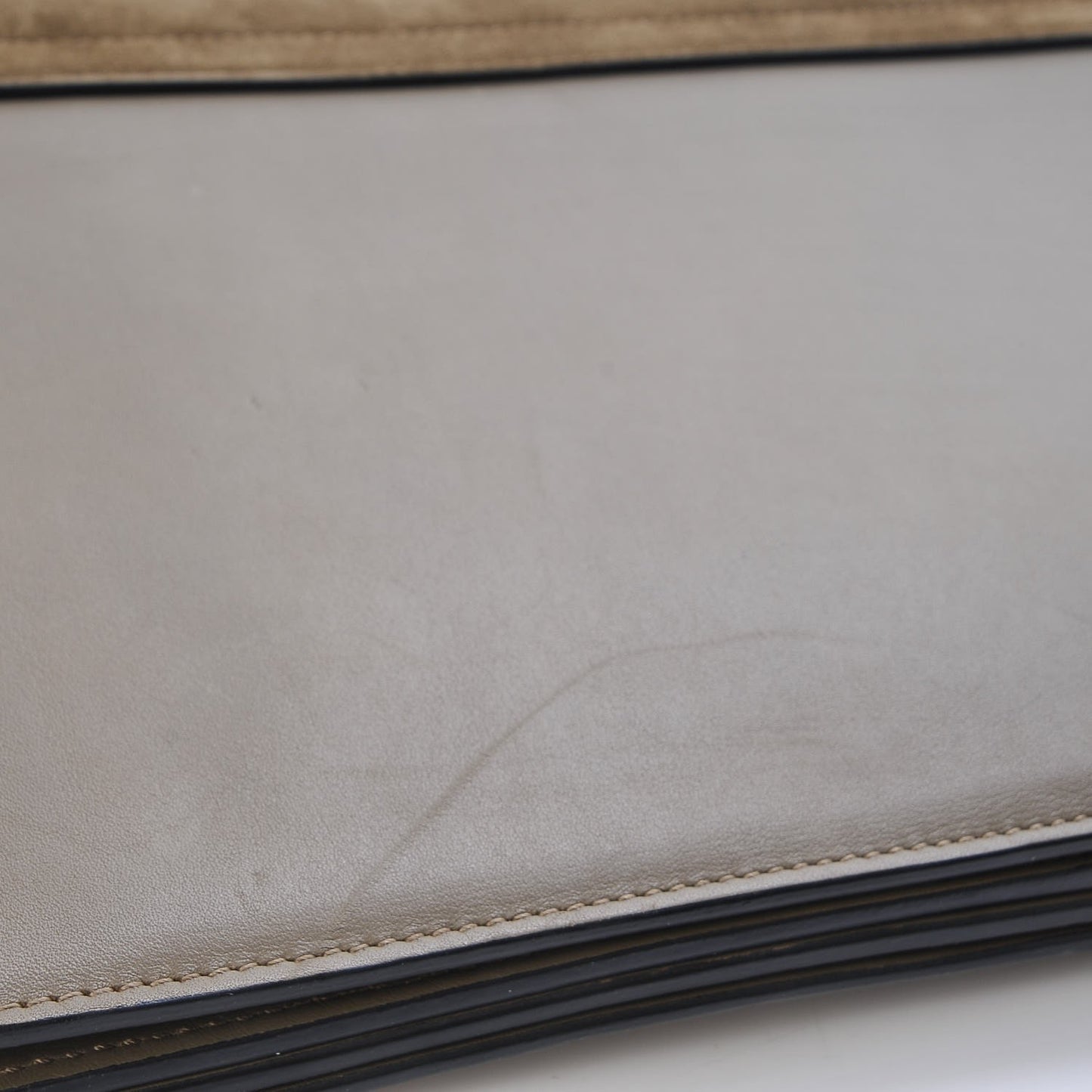 Suede Calfskin Medium Faye Shoulder Bag Dark Khaki