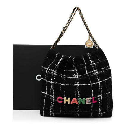 Chanel Wool Tweed Quilted Chanel 22 Black Multicolor 11 of 11