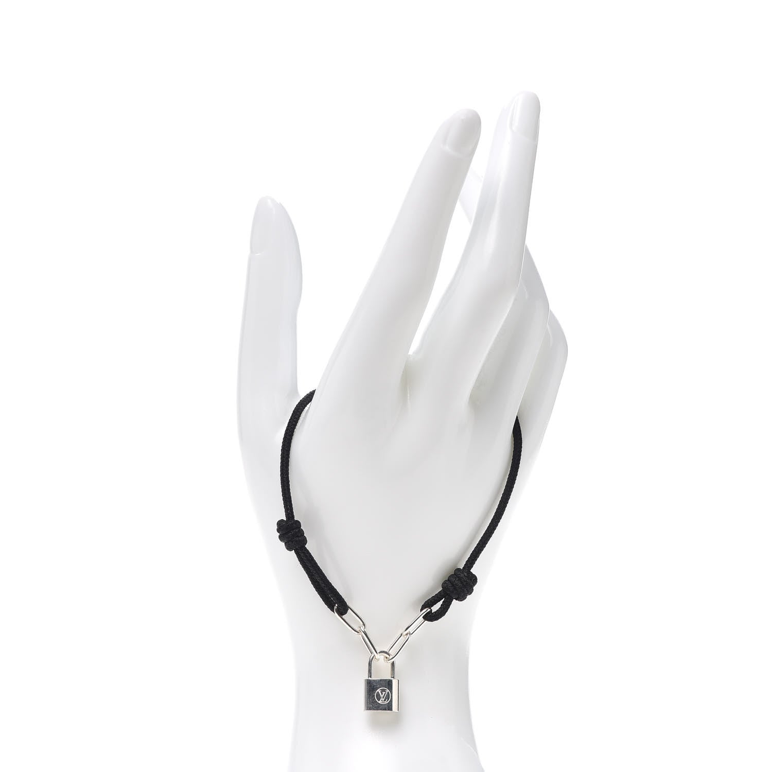 Louis Vuitton Sterling Silver Lockit Bracelet Black 2 of 5