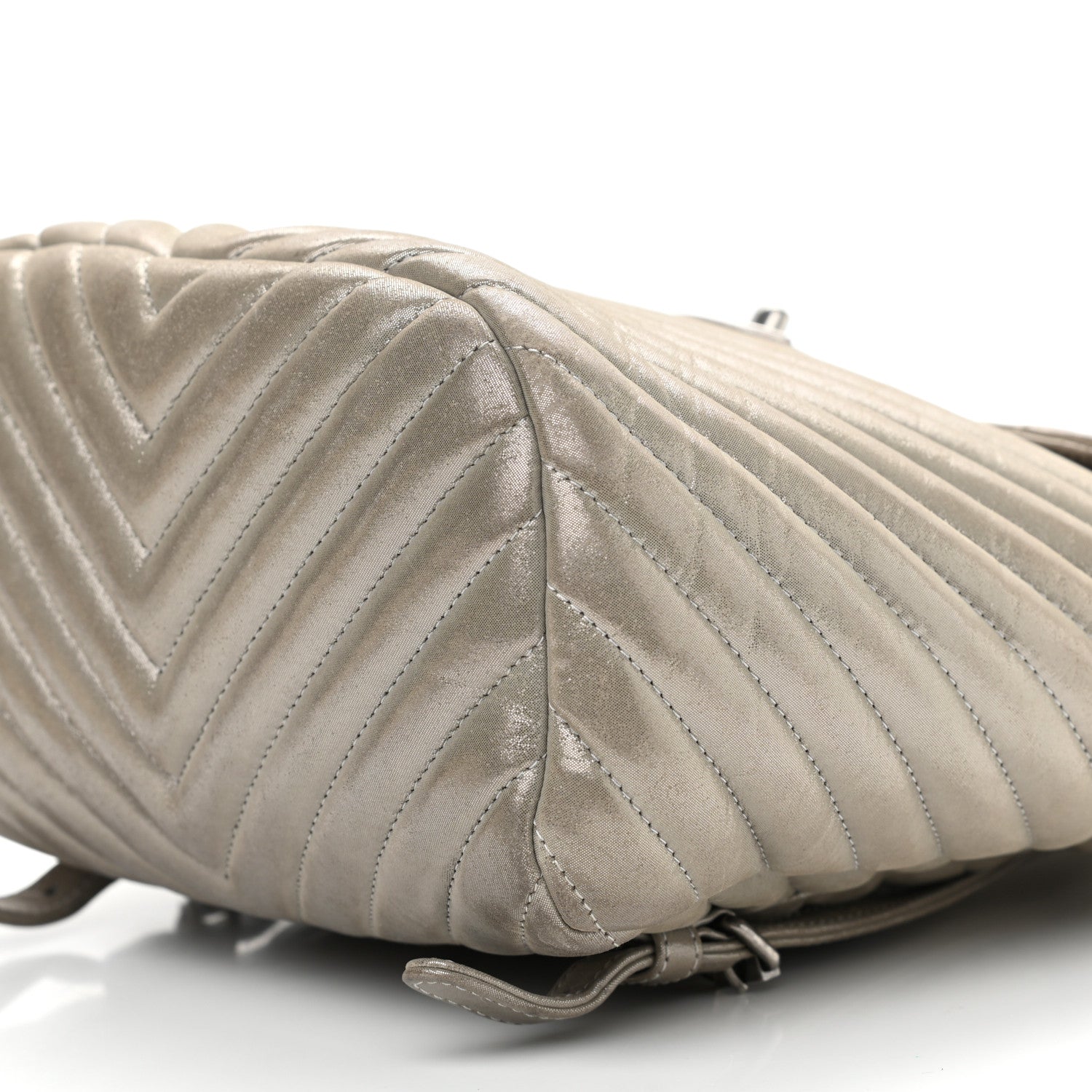 Chanel Iridescent Calfskin Chevron Quilted Small Urban Spirit Backpack Silver 10 of 15