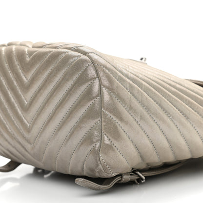 Chanel Iridescent Calfskin Chevron Quilted Small Urban Spirit Backpack Silver 10 of 15