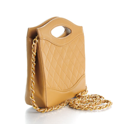 Chanel Lambskin Quilted Shoulder Bag Beige 3 of 9