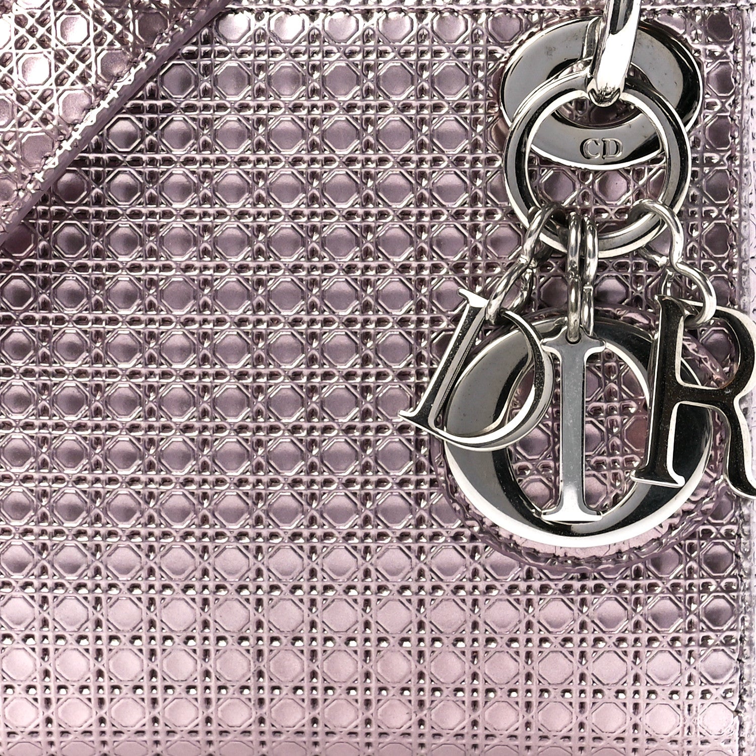 Christian Dior Metallic Patent Micro-Cannage Mini Lady Dior Hyper Pink 7 of 10