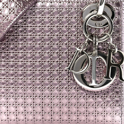 Christian Dior Metallic Patent Micro-Cannage Mini Lady Dior Hyper Pink 7 of 10