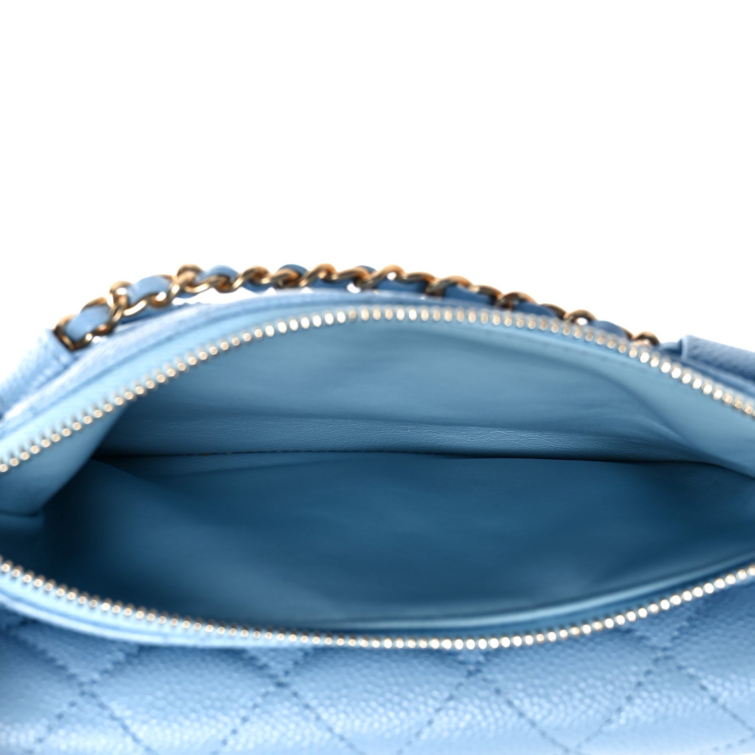 Chanel Shiny Caviar Pick Me Up Flap Belt Bag Light Blue 7 of 12