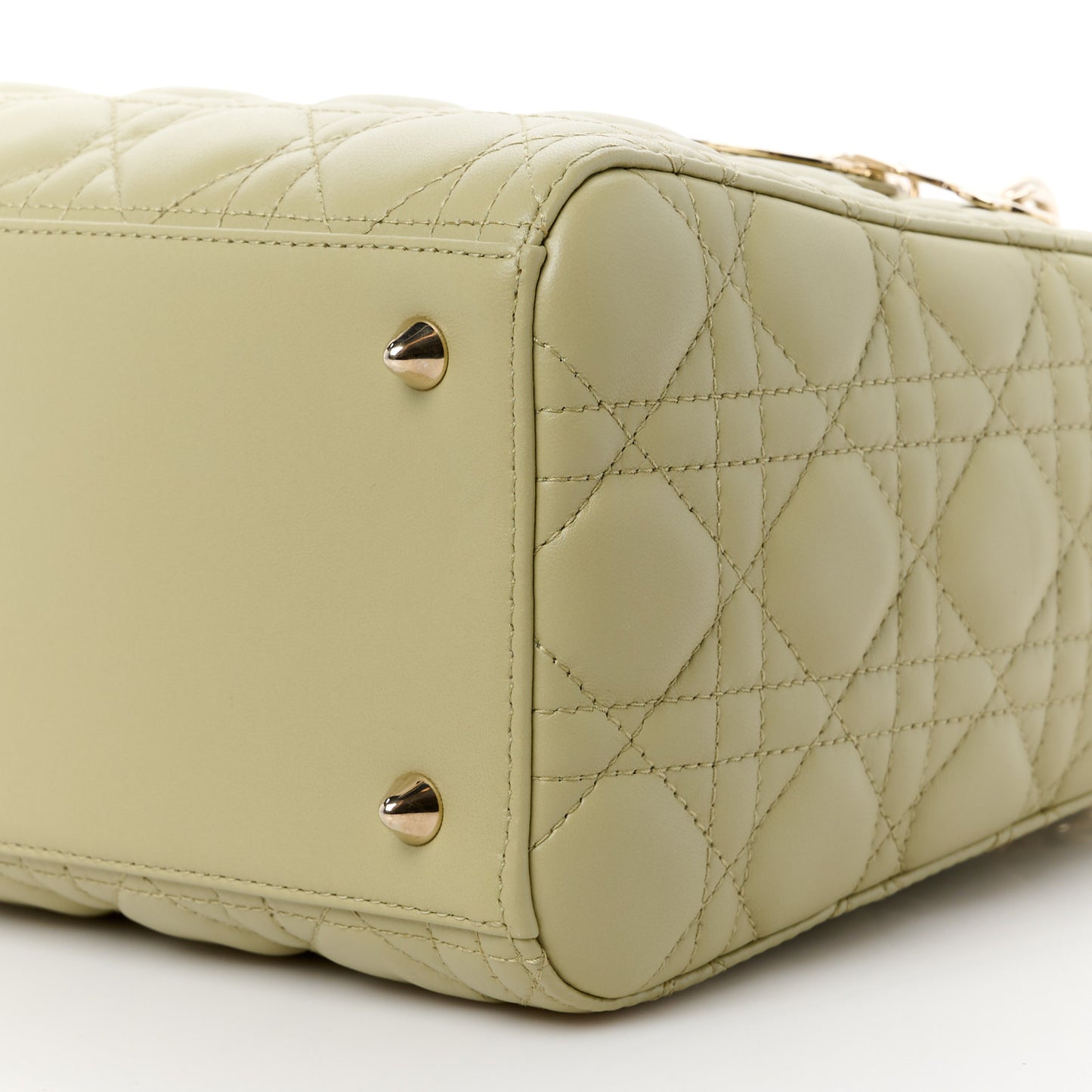 Lambskin Cannage Medium Lady Dior Peyote Green