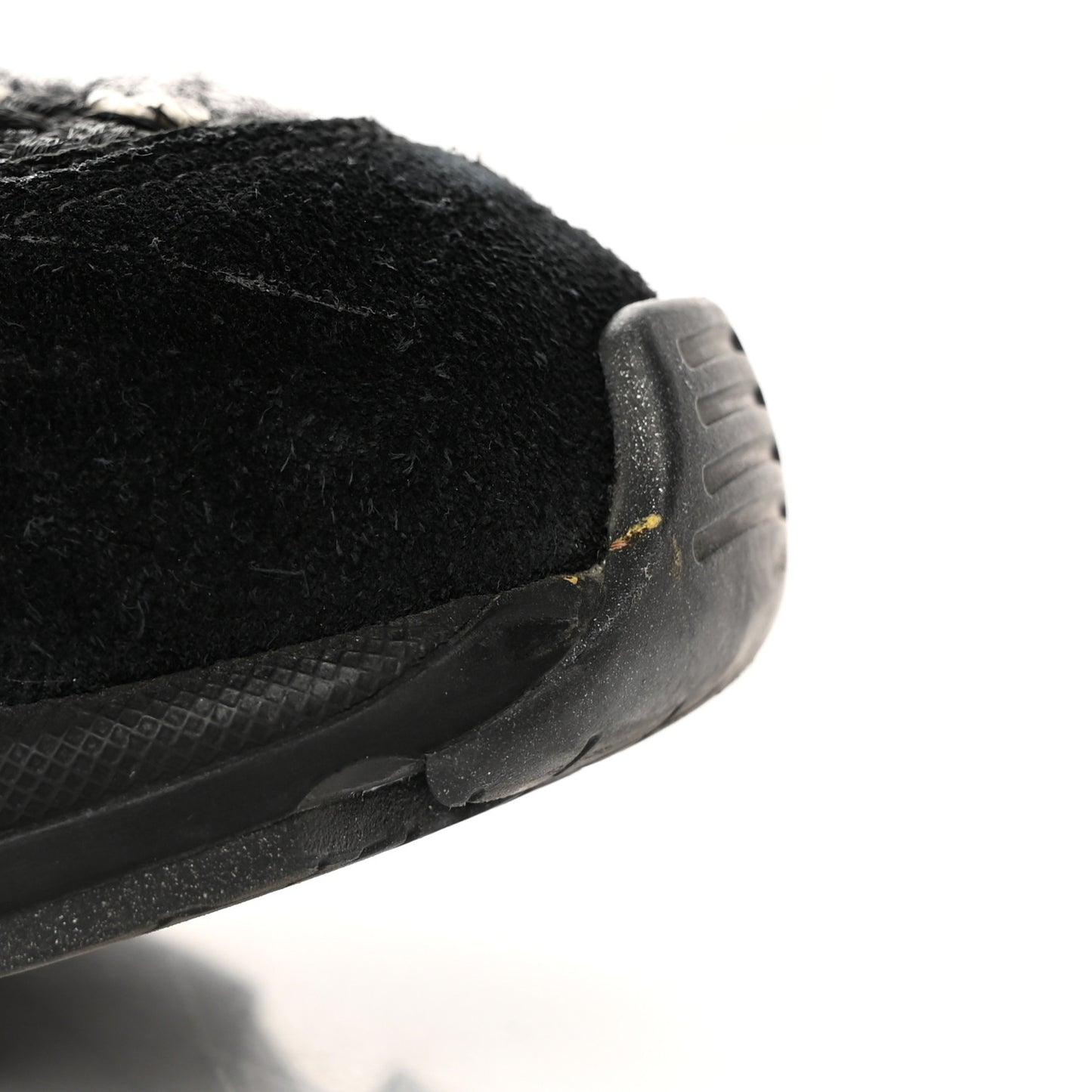 Tweed Suede Goatskin CC Sneakers 39 Black White